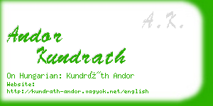 andor kundrath business card